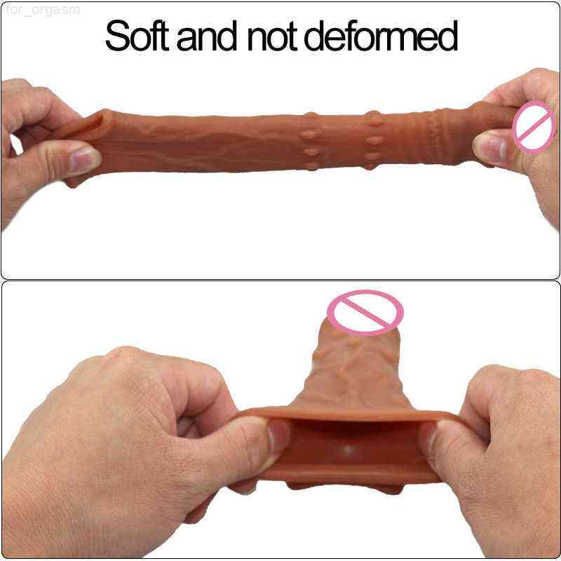 

for_orgasm2022for_orgasmMassage Male Dildo Condom Delay Ejaculation Reusable Penis Sleeve Enlargement Dick Extender Sex Toys for Men Couples Enhancer Penis Ring
