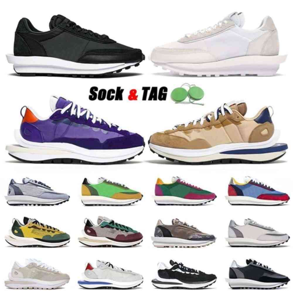 

2021 High Quality Sacais x Waffle Nylon White Black Casual Shoes Pegasus waffle Mens Women Dark Iris Sneakers Trainers 36-45 lesvago
