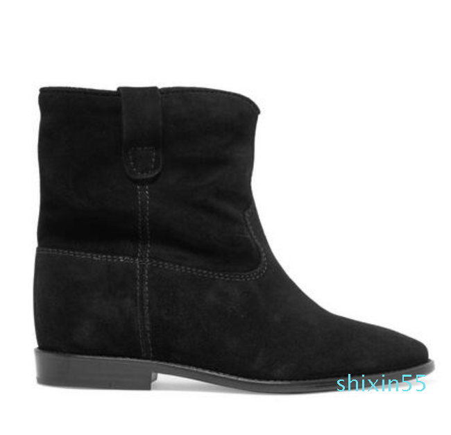 

Women Genuine Black Leather Isabel Crisi Suede Ankle Boots Classic Marant Fashion Show Pop Booties Shoes