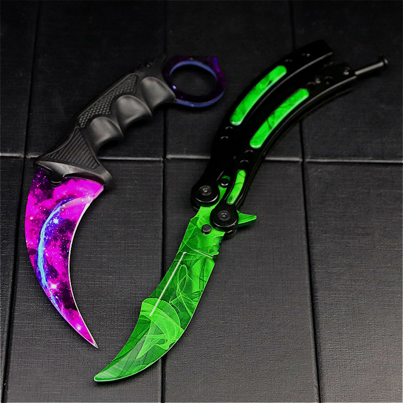 

CS Hot Butterfy Training CS Caw tactica Knife Foding caw pocket training butterfy knife manufacturers at a ow price