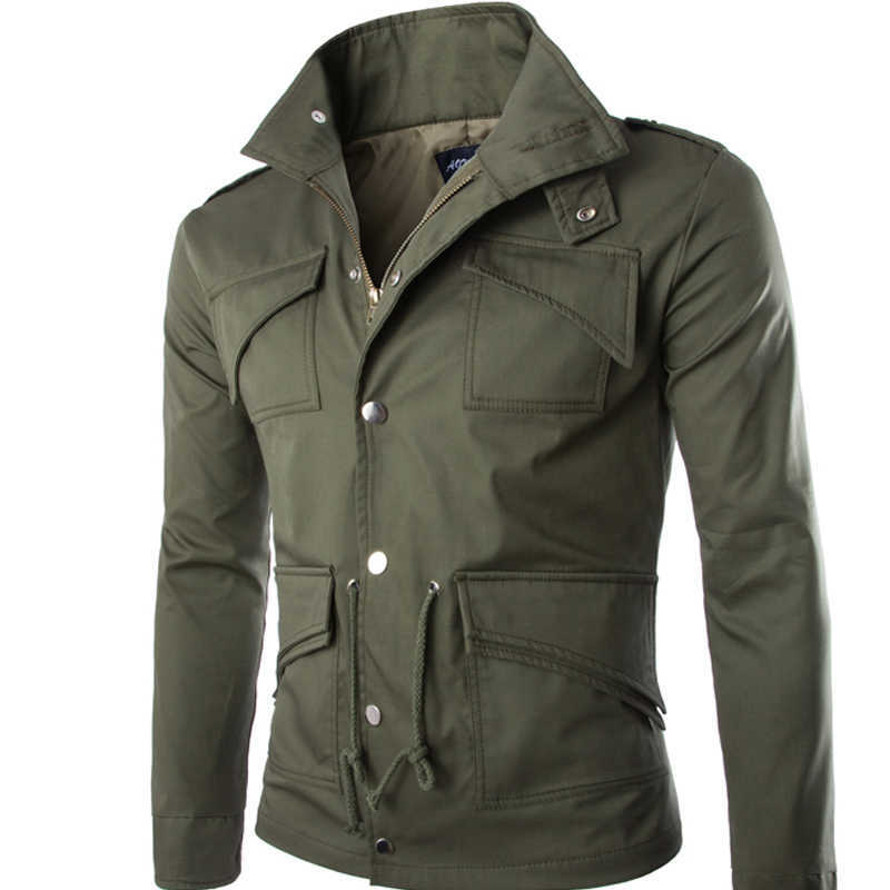 

Mens Coats And Jacket Slim Army Windbreaker Jacket X0621, Green