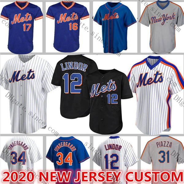 

Custom 12 Francisco Lindor Jerseys 48 Jacob deGrom 20 Pete Alonso Darryl Strawberry Met Mike Piazza Hernandez Rosario Stroman Baseball, Custom 2020 cool base (dadouhui)
