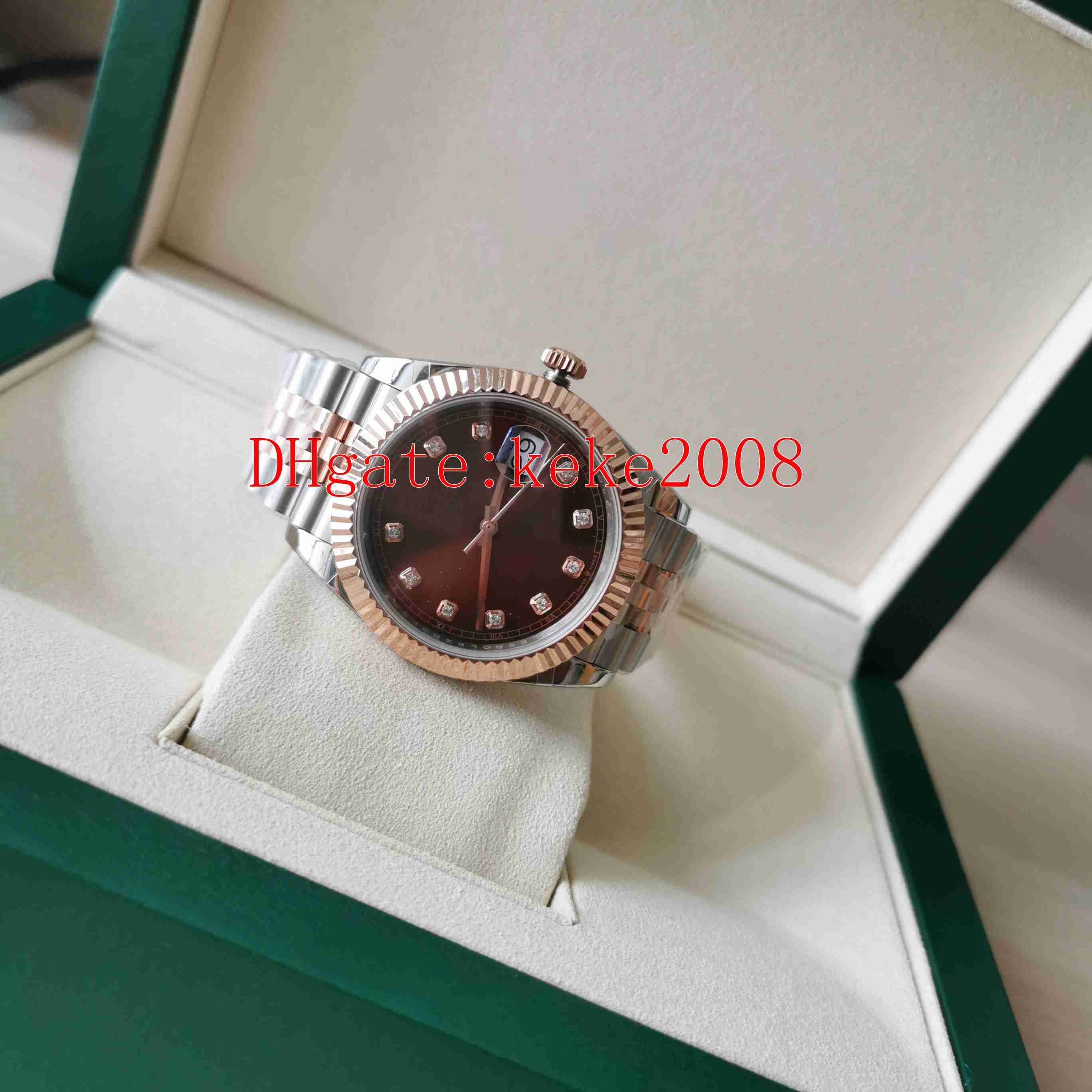 

With Box Papers Top Quality Watch BP 41mm 126331 Chocolate Dial Diamond Rose Gold jubilee CAL.2813 3235 Movement Mechanical Automatic Mens Watches, No box papers