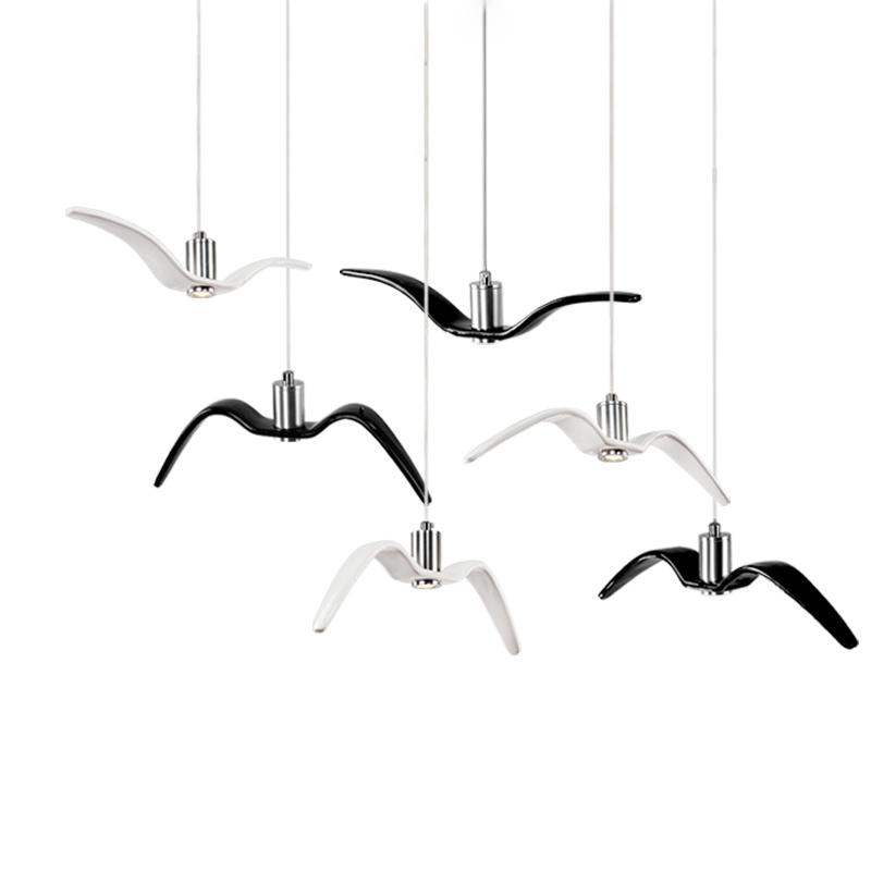 

Creative Resin Seagull Living Room Kitchen Hanging Lamps Morden Shopping Mall Clothing Store Bird Light Home Decor Pendant