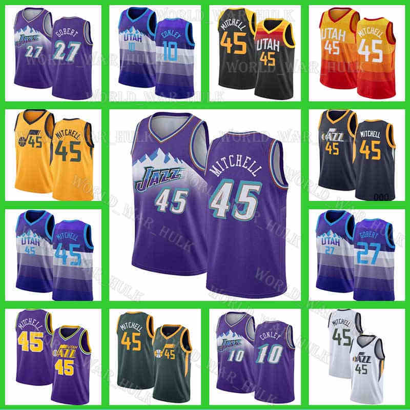 

John 12 Stockton Jerseys Donovan 45 Mitchell Basketball Jersey Karl 32 Malone Jazz's City Rudy 27 Gobert Utah's Mike Conley Gonzaga Bulldogs College University 2022, Men jersey