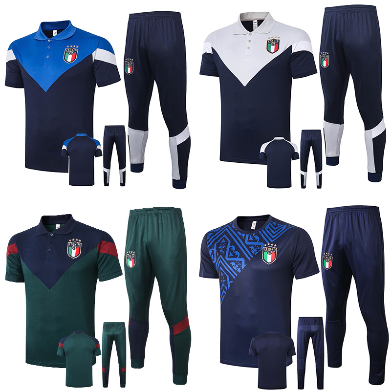 

2021 Italy Soccer Men Polo shirt Tracksuit 20/21 italia jersey maglie da calcio Verratti INSIGNE Immobile Bonucci short sleeve suit, Gray