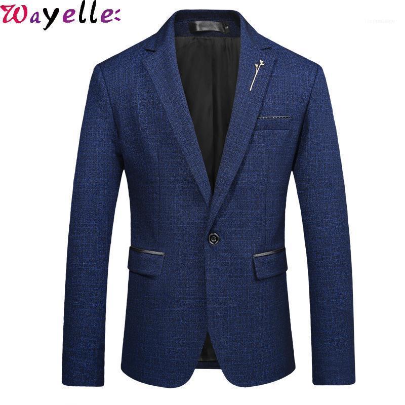 

Men's Suits & Blazers Men Blazer Jacket Slim Fit Business/Casual Stylish Stripped For Coat Masculino 5XL1, Navy blue