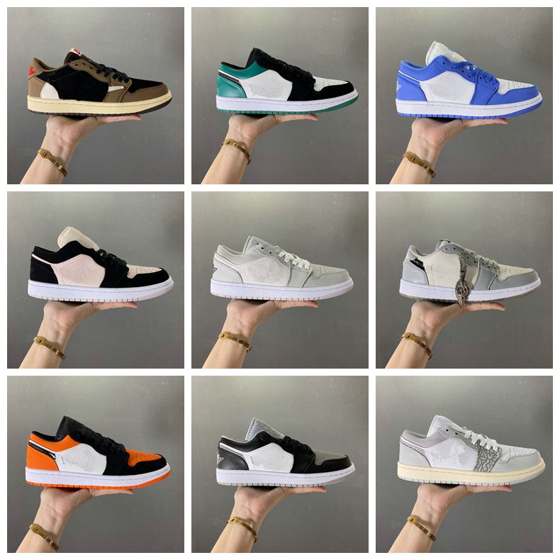 

with box Jumpman 1 1s mans womans Basketball Casual Shoes Womens Low top OG black court SP Travis Scotts Toe Purple Pulse White off Maison Chateau Mens Trainers