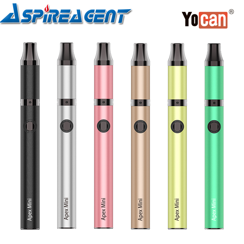 

Yocan Apex Mini Kit 380mAh Wax Pen Vaporizer Variable Voltage Pen-Style Design QDC Coil for Heating in Waves Tech 100% Original, Message for colors