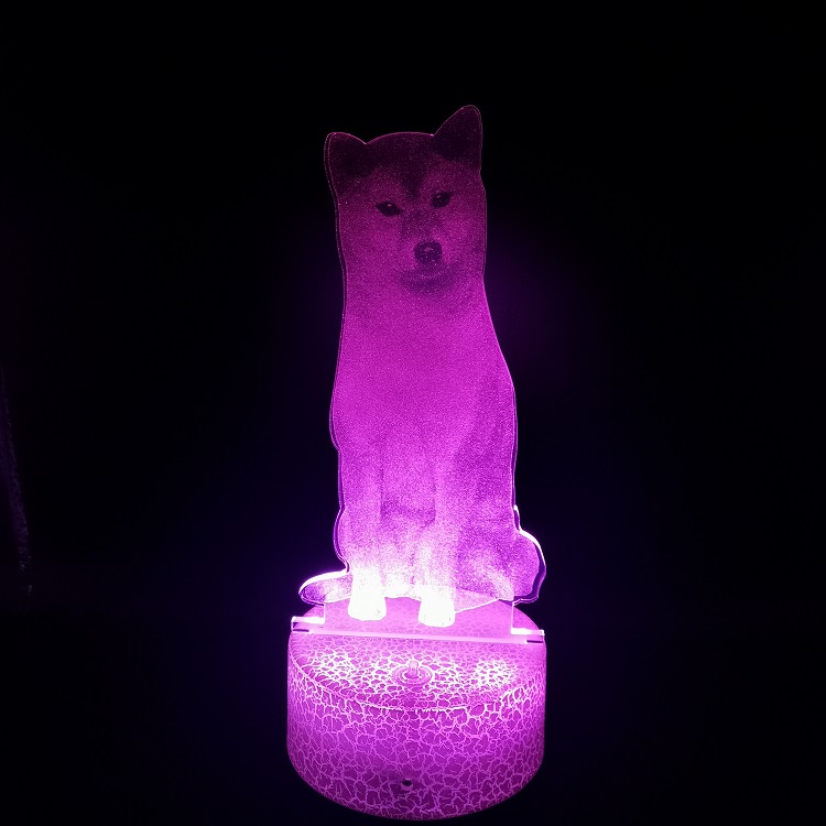 

3D LED lights Shiba Inu Multi Color Changing Lamp For Xmas Dog Nightlight Party Gift Dropshipping