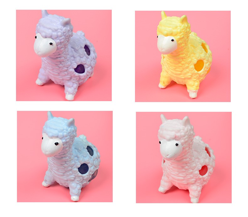

Soft Decompression Toys Stress Relief Alpaca Animals TPR Pinch Squeeze Toy Novelty for Kids