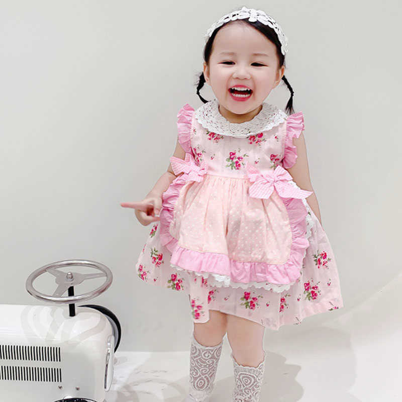 

Spanish Childrens Clothing Girls Strawberry Dress Baby Summer Lotia Dresses Kids Christening Gown Toddler Birthday Outfits Frock 210615, Yellow dress