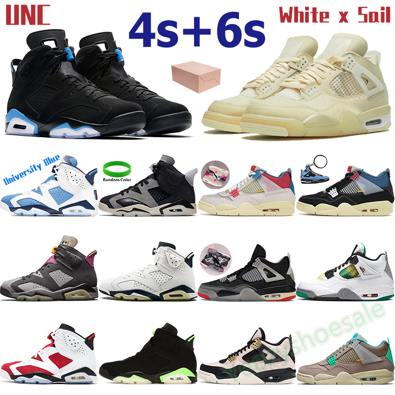 

White x sail bred 4 4s men basketball shoes guava ice noir desert moss taupe haze 6 sports sneakers UNC university blue electric green trainers, 10. silt red splatter