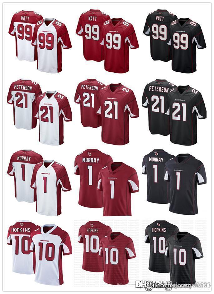 

Men Arizona Cardinals 1 Kyler Murray 99 J.J. Watt 11 arry Fitzgerald 21 Patrick Peterson 10 DeAndre Hopkins Football Jerseys, Black;red
