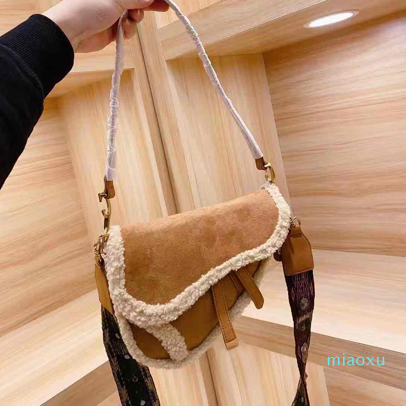 

Luxury Bags Designer Handbag Purse Ladies Sale Embroidery Plush Camel Bag Classic Crossbod, Black