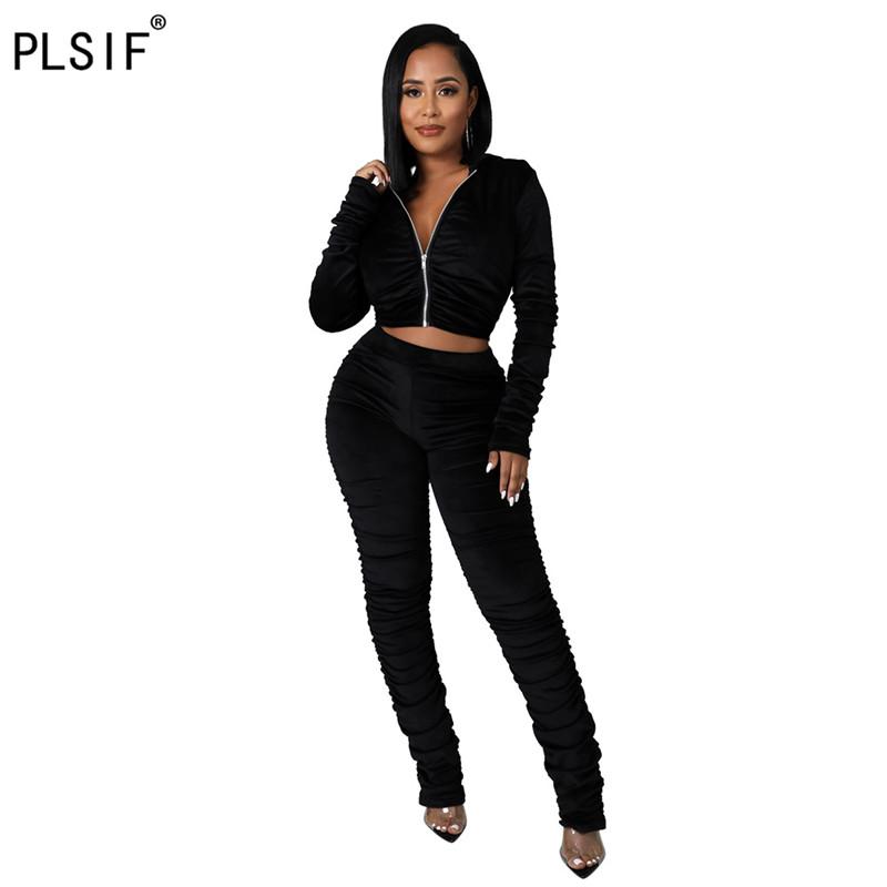 

Women's Two Piece Pants Simple Deep V Neck Bro And Casual Lady Fashion Tracksuits High Street Outfits Sexy Tight, White