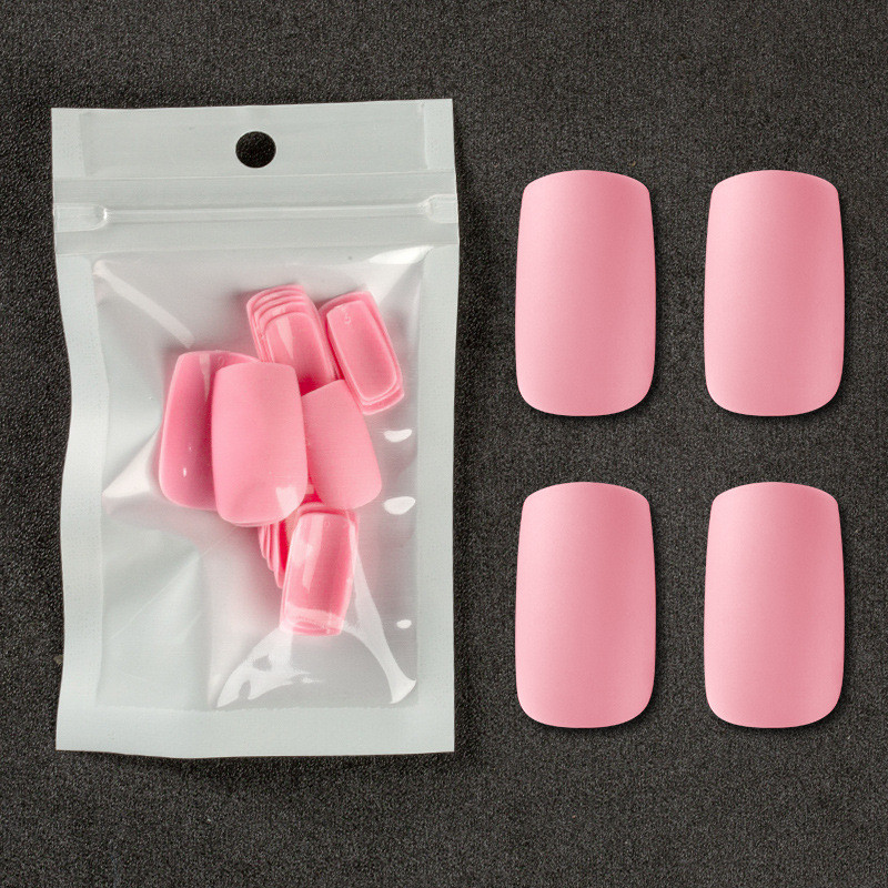 

24pcs Short Matte False Nails Square Acrylic Nail Tips Frosted Solid Color Full Cover Fake Finger Decor, See picture