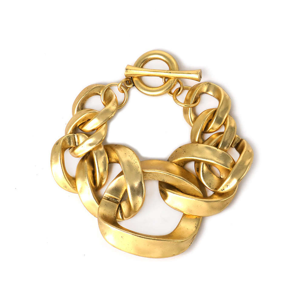 

40035 alloy chain bracelet women's exaggerated geometric metal hand accessories, Golden;silver