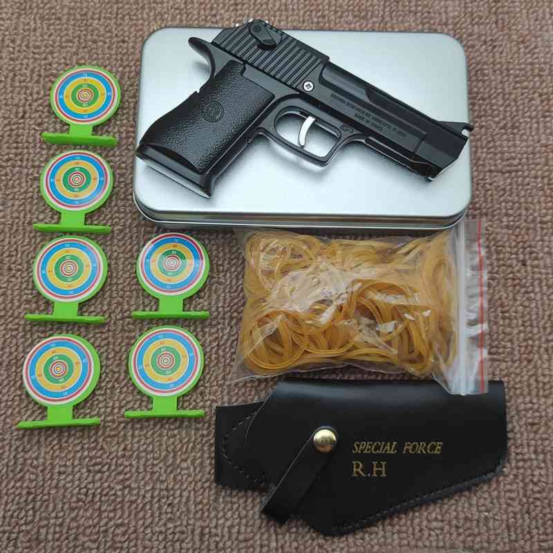 

Jedi eat chicken sand Eagle all metal simulation alloy toy hand grab model rubber band can fire soft bullet gun