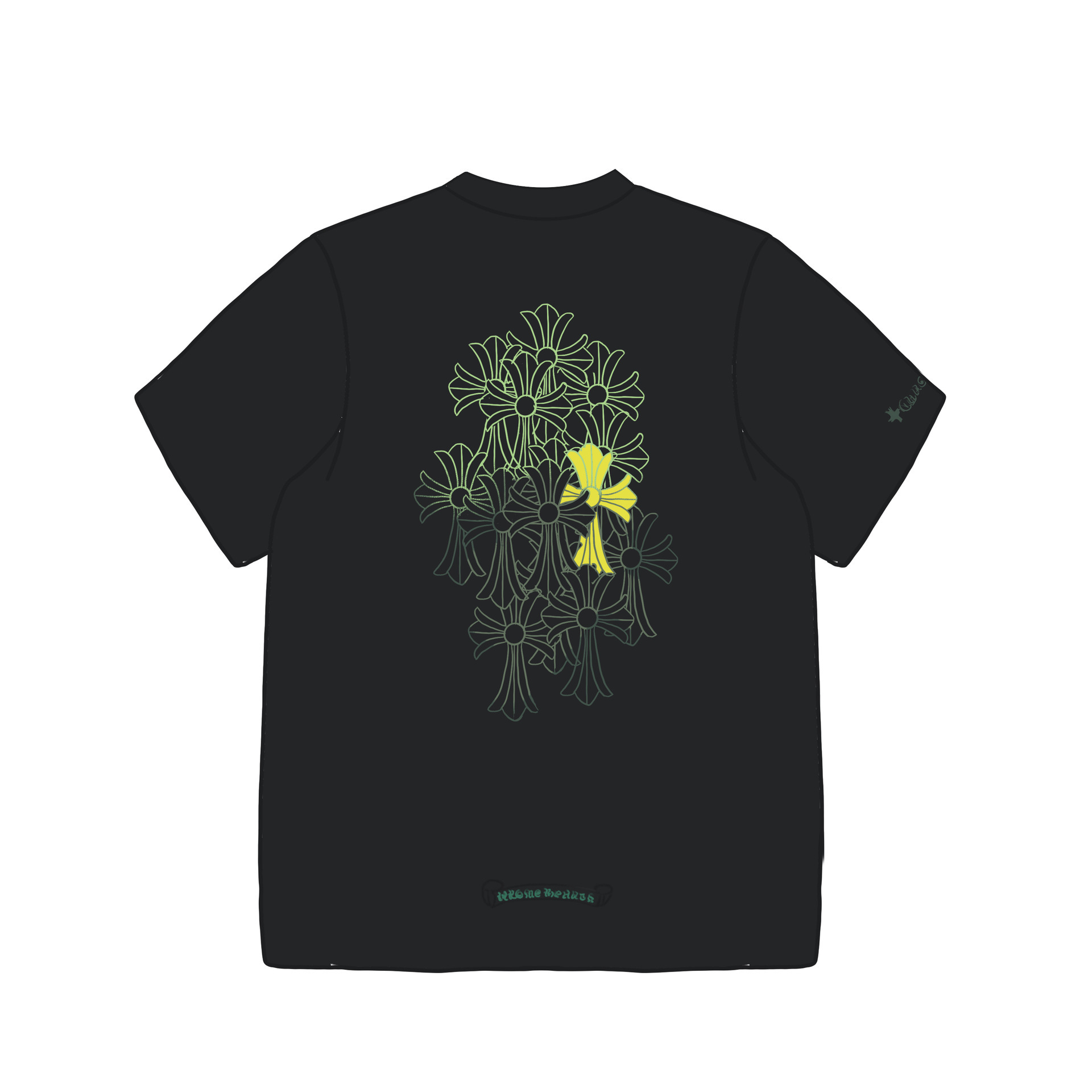 

Men's T Shirts Chao Brand Ch Short Sleeve Ba Full Print Cross Sanskrit Loose Couple Men and Women, White;black