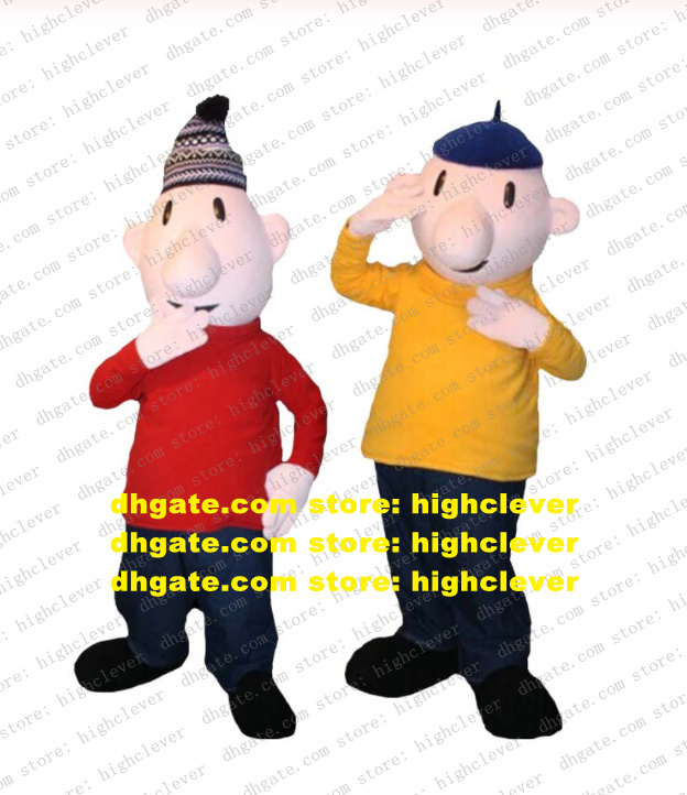 

Pat a Mat Mascot Costume Adult Cartoon Character Outfit Suit Soliciting Business Take Group Photo CX4049 Free Ship, Red;yellow