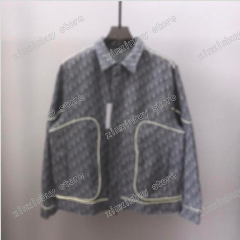 

21ss Designers Jackets Men Women Jacquard letter Big pocket Reflective stripe Man Paris Fashion T-shirt Tees Street Short Sleeve luxurys Tshirts gray, Multi