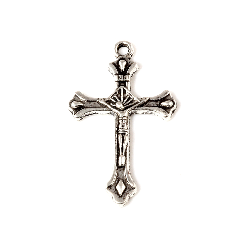 

150Pcs/lot Alloy Jesus Crucifixion Cross Charm Pendants For Jewelry Making Bracelet Necklace DIY Accessories 20x33mm A-492
