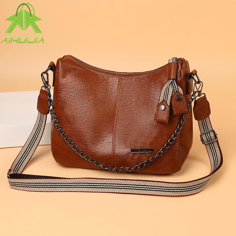 

Evening Bags Luxury Women Handbag Designer Female Shoulder 2021 High Quality Pu Leather Fashion Solid Color Travel Messenger Bag