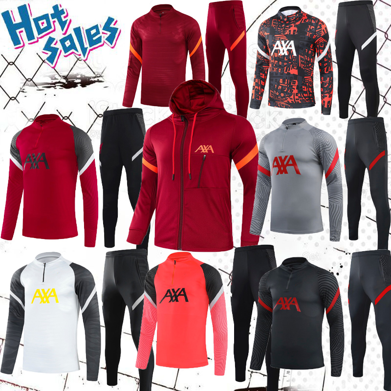 

2022 Mens soccer tracksuit Full zip jacket Hoodie 20 21 22 men Half zipper football training suit 2021 survetement foot .SALAH LVP Chantal Jerseys