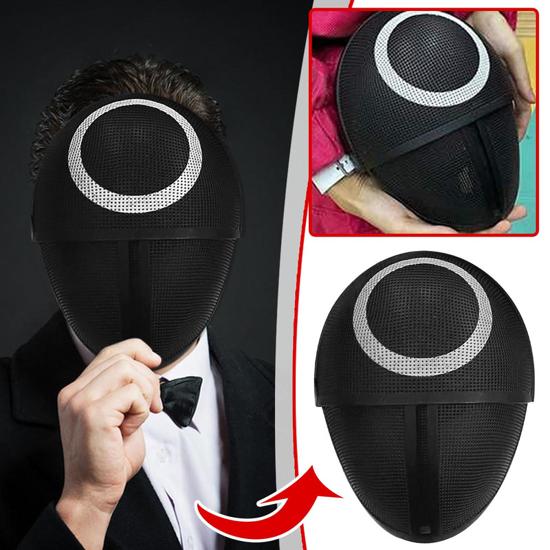 

Cosplay Squid Game Mask Anonymous Halloween Reusable Washable Boss Round Triangle Square