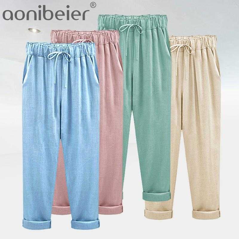 

Women Fashion Pant High Elastic Waist Long Sweatpants Trousers Female Casual Pencil Bottoms Harem Pants Plus Size 210604, Anklelength black9