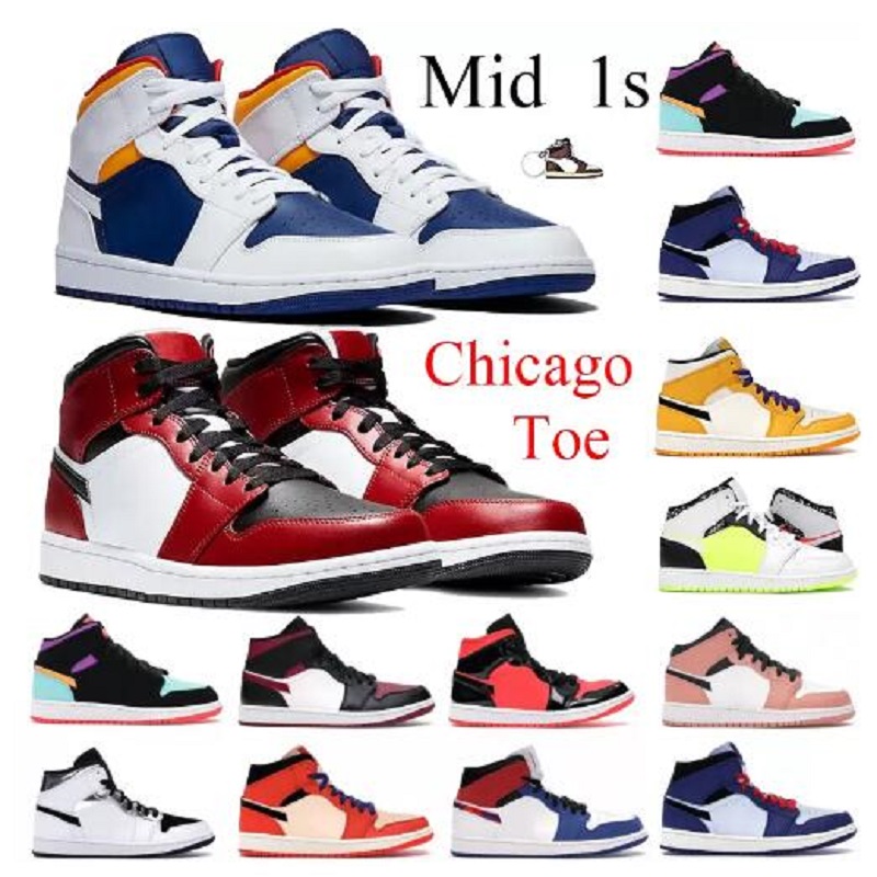 

Top Mid 1 1s Men Basketball Shoes Trainer Light Smoke Grey Royal Blue Laser Orange Black White Iridescent Reflective Running sneakers 36-46 shoe, #15
