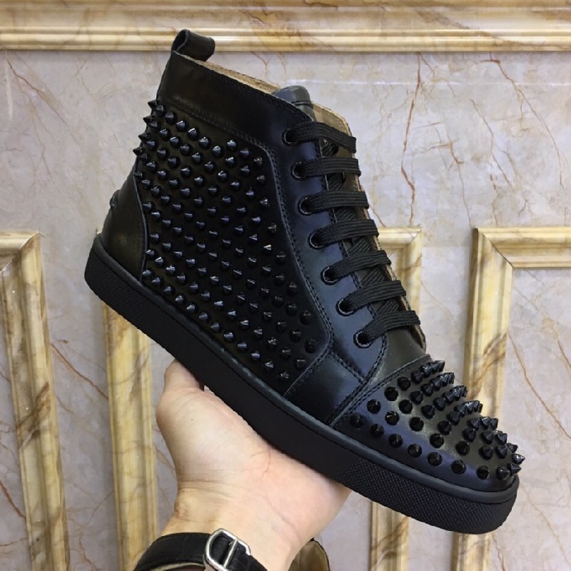 Men Trainers Sneakers Tennis Spike High-top Casual Shoes Women Sneakers Shoes Real Leather Luxury Design Street Chaussures