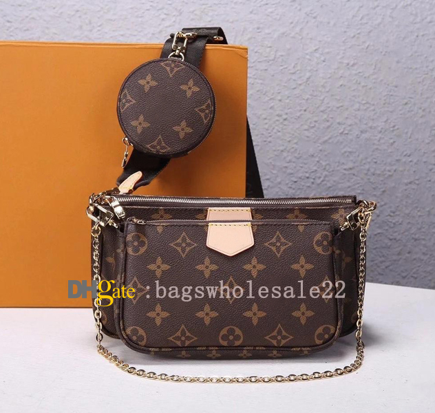 

High quality leather multi pochette 3 piece set crossbody bag fashion shoulder hand bags women totes handbags top cross body 1-8 LV