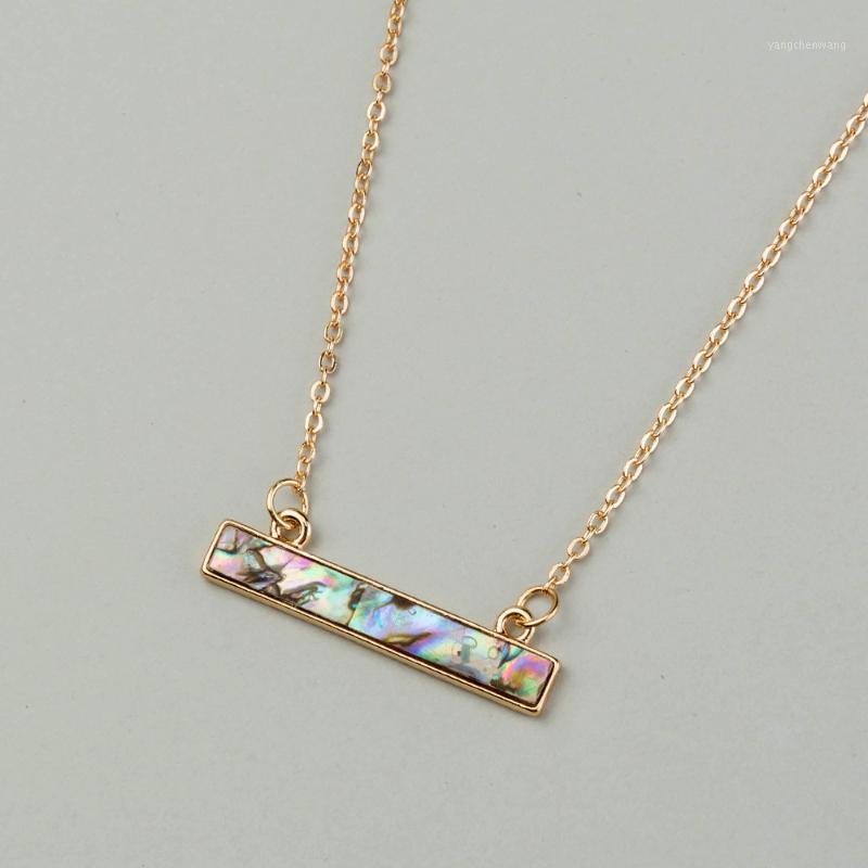 

Chains Fashion Resin Colorful Abalone Shell Bar Pendant Fresh Pearl Bead Charm Necklace Jewelry Summer Beach Accessories Party Gift