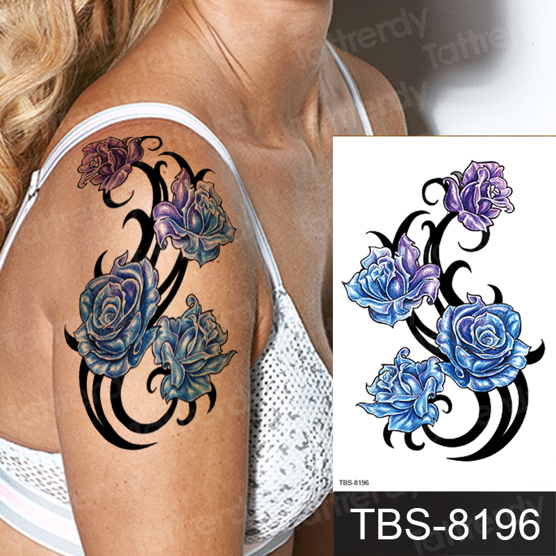 

Waterproof temporary tatoos sticker tattoo stickers for women arm back legs black angel wings flower tiger lion couple dragon moon tatoo fake sleeve men boys water