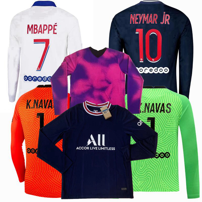 

Maillots de football long sleeve K.NAVAS MESSI soccer jersey 2021 2022 SERGIO RAMOS MBAPPE ICARDI KIMPEMBE DI MARIA MARQUINHOS HAKIMI Wijnaldum VERRATTI shirts, 4rd long sleeve