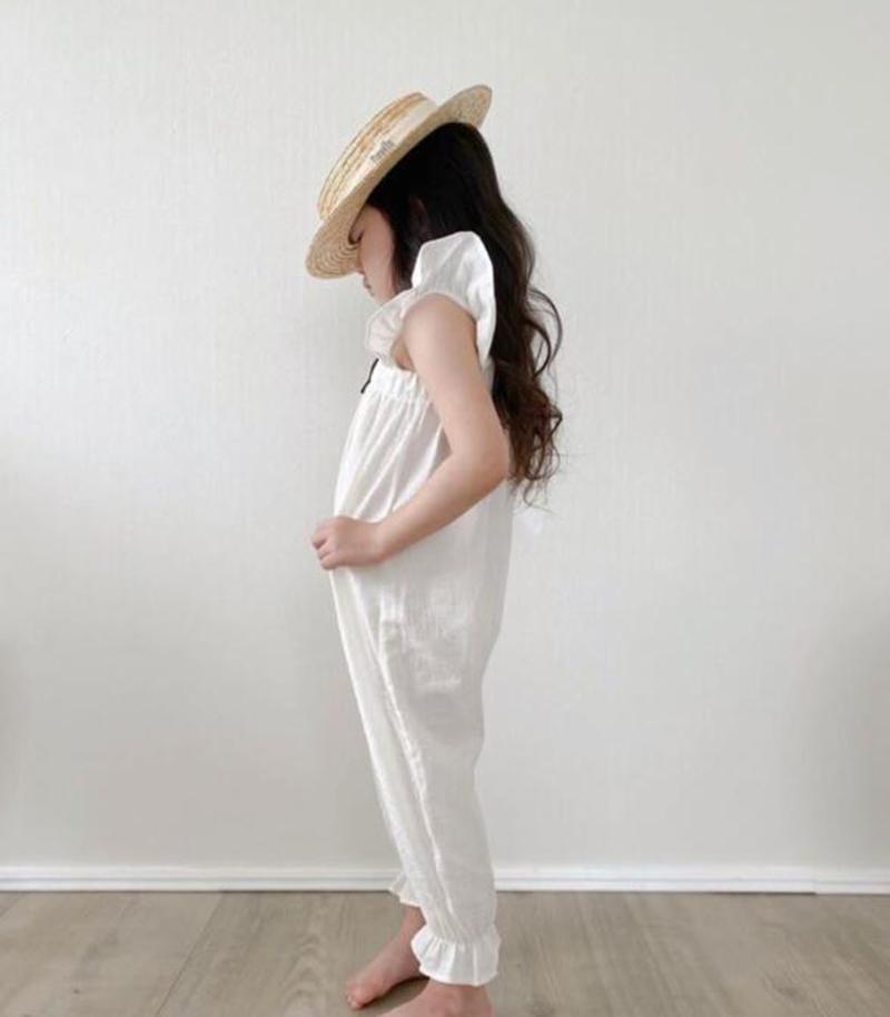 

Jumpsuits 2021 Kids Clothes Linen Girls Overalls White Spring Summer, Zxx206 white