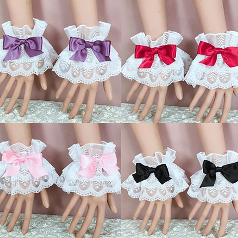 

Other Event & Party Supplies Japanese Lolita Hand Sleeve Gothic Girls Bowknot Lace Ring Kawaii White Anke Decoration Gift Ruffles Soft Siste
