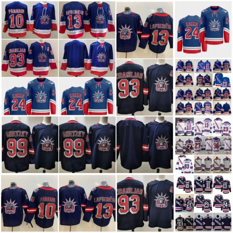 

10 Artemi Panarin 2021 Reverse Retro Hockey News York Rangers 13 Alexis Lafreniere 24 Kaapo Kakko 11 Mark Messier 20 Chris Kreider 93 Mika Z, Black;red