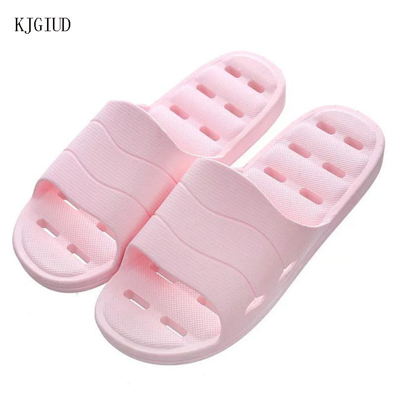 

Slippers Summer Ladies Home Women Leaking Slip Soft Bottom Couple Dragging Wear Bathroom Men Chanclas Mujer, Black