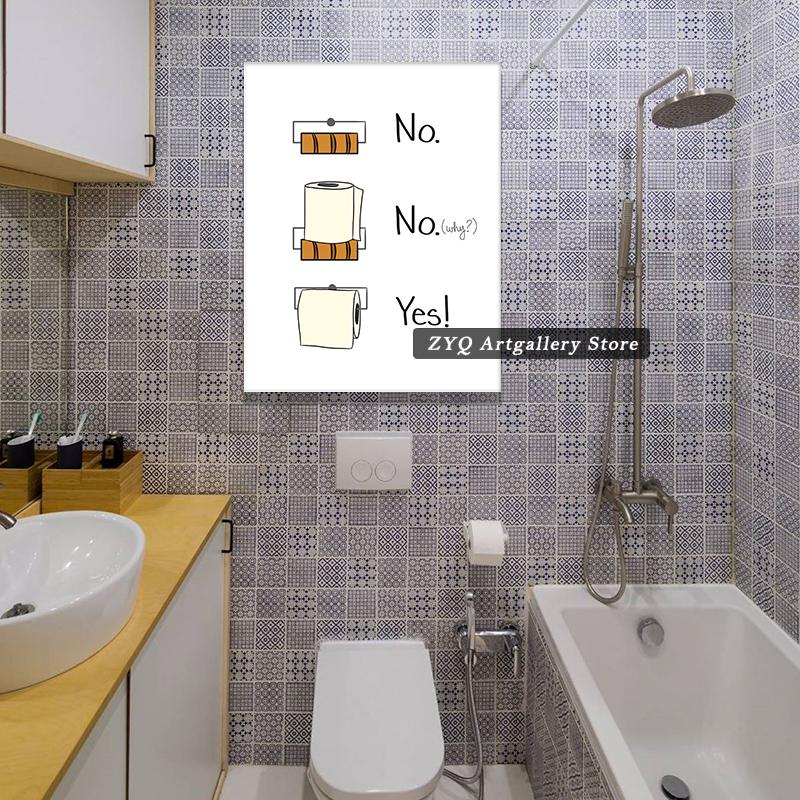 

Paintings Toilet Paper Bathroom Rules Inspiration Quote Funny Adult Minimalist Poster Home Decor College Dorm Room Decorations Wall
