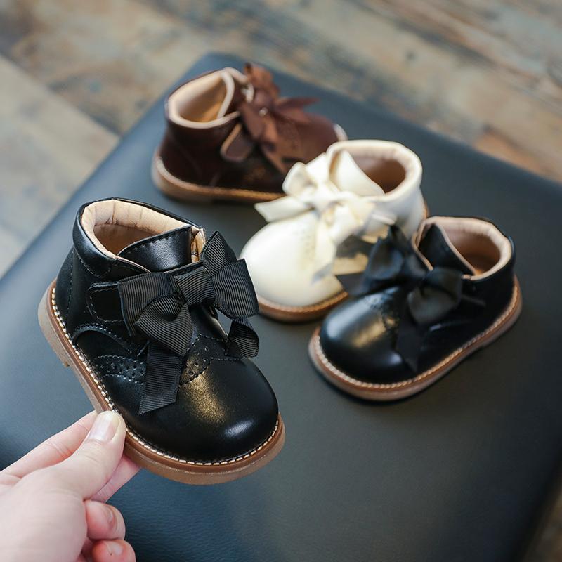 

Boots Winter Baby Girls Snow Children Bow Princess Waterproof Kids Non-slip Soft Bottom Infant Toddler Shoes, Black;grey