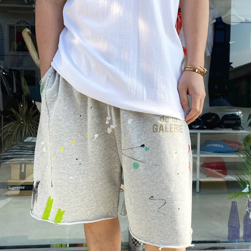 

Gallery dept high street color painting paint splashing Plush shorts women's pants men's sports Pants Capris 4WBY, Blue