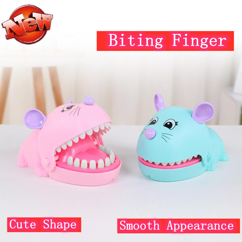 

Creative Trick Toys Classic Funny Mouse Smooth Biting Finger Family game toys train Brand Toy Parent child interaction Game toys, Blue