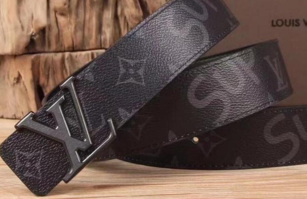 

2021 the latest high-end men and women fashion belt innovative design lattice smooth buckle belts quality is good 520, Multi