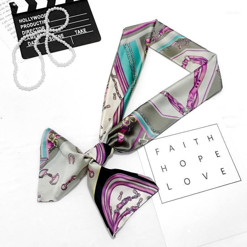 

Scarves 2021 Japanese Scarfs Design Narrow Small Long Imitation Silk Scarf For Women Double-sided Neck Fashionable Hair1