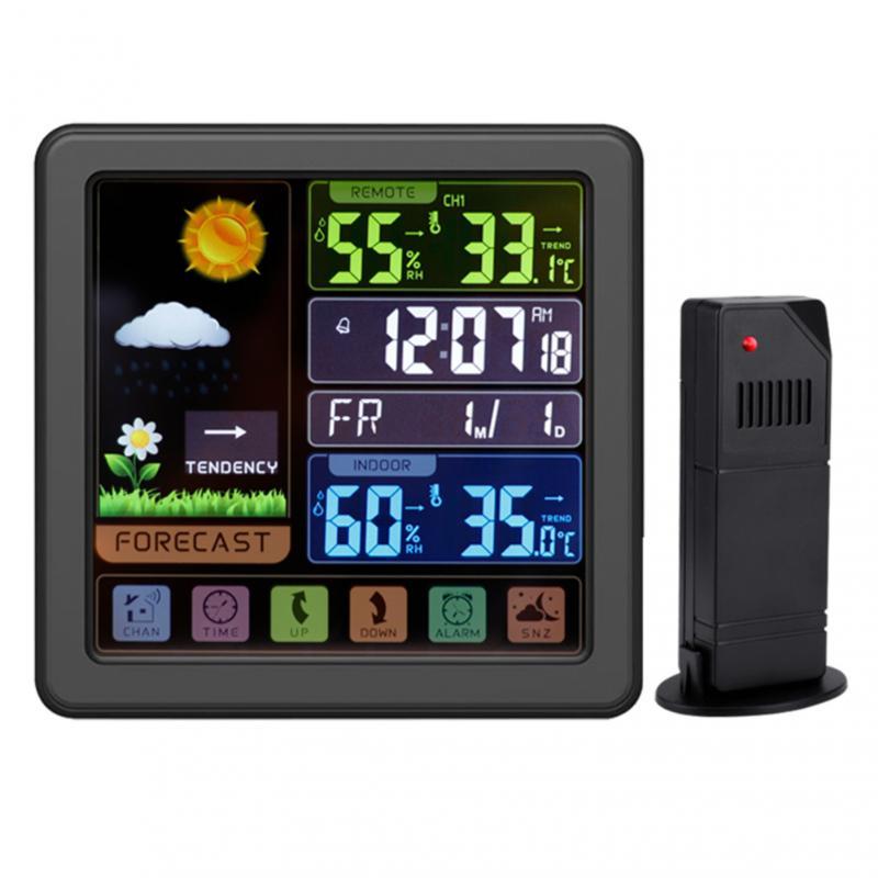 

Smart Home Control Weather Station Wireless Indoor Outdoor LCD Sensor Hygrometer Thermometer Backlight Alarm Clock Calendars Forecast