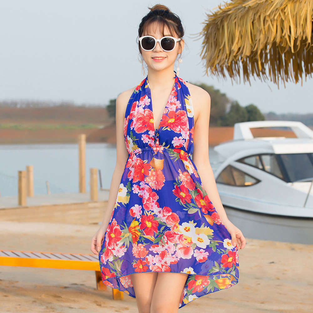 Fairy Fan Wanghong Summer Beach Resort Long Yarn Bikini Split Swimsuit Girl triangl swimwear-image-692555176