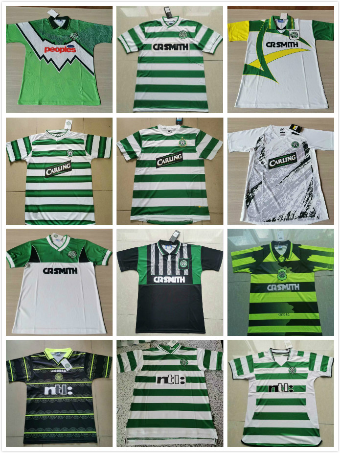 

Celtic 82 84 86 94 95 96 98 99 00 01 03 04 07 08 retro Soccer Jerseys #7 LARSSON Nakamura Burley Keane Classic 99 00 vintage football shirt, Green